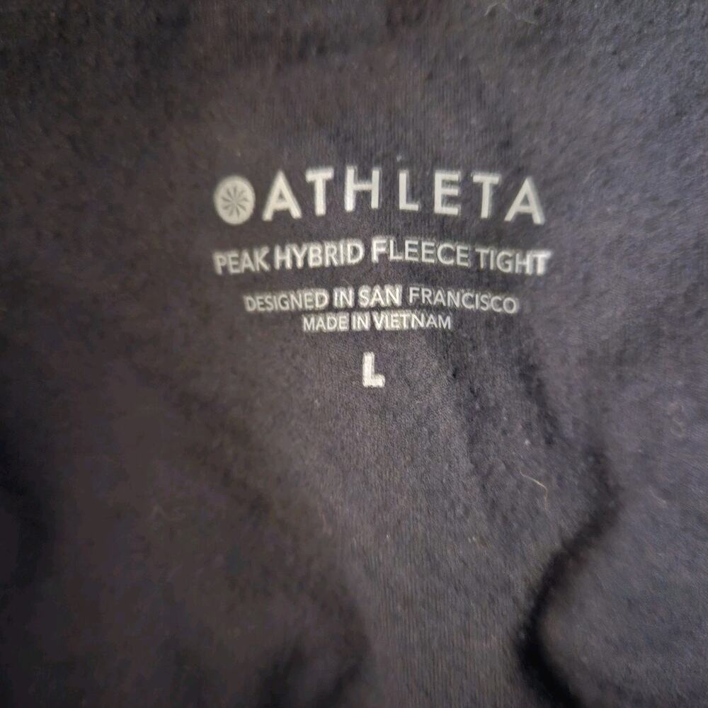 Athleta Peak Hybrid Fleece Tight L Black Womens Winter Hiking Running Leggings - Picture 5 of 6